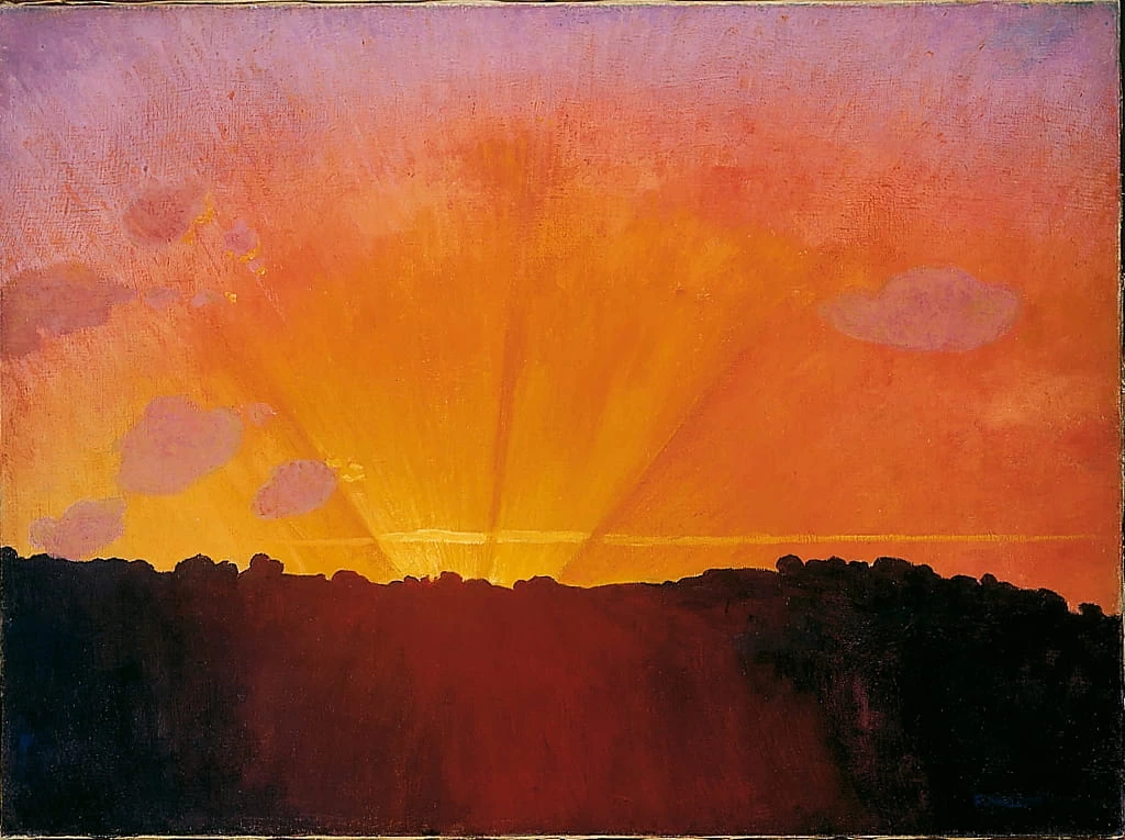 Tramonto, cielo arancione, 1910